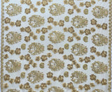 Hibiscus Tonga Seal Lace Polyester Fabric - Hibiscus Tonga Seal Pattern, 50" Width (1 Yard)