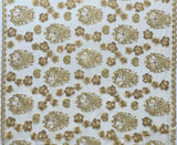 Hibiscus Tonga Seal Polyester Lace Fabric - Tonga Seal With Hibiscus Flowers, 50" Width, 36" Yard Cut (1 Yard)