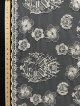 Hibiscus Tonga Seal Polyester Lace Fabric - Tonga Seal With Hibiscus Flowers, 50" Width, 36" Yard Cut (1 Yard)