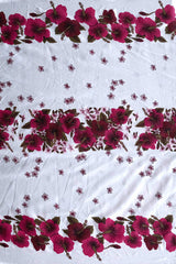 Hibiscus Triple Border Polyester Fabric - Hibiscus Floral Triple Border, 60" Width (1 Yard)