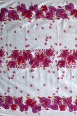 Hibiscus Triple Border Polyester Fabric - Hibiscus Floral Triple Border, 60" Width (1 Yard)