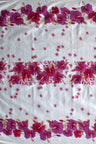 Hibiscus Triple Border Polyester Fabric - Hibiscus Floral Triple Border, 60" Width (1 Yard)