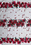 Polyester Hibiscus Triple Border Fabric
