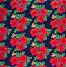 Hibiscus Tropical Leaves Cluster Peachskin Fabric - All Over Floral Tropical Print, 45" Width (1 Yard)