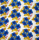 Peachskin Fabric Hibiscus Tropical Leaves Cluster Print