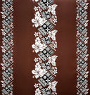Polyester Fabric Hibiscus Tropical Leaves Double Border