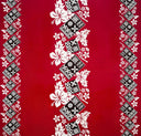 Polyester Fabric Hibiscus Tropical Leaves Double Border