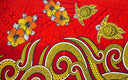 Polyester Sarong Hibiscus Turtles Waves