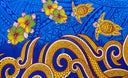 Polyester Sarong Hibiscus Turtles Waves