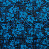 Polyester Fabric Hibiscus on Traditional Tapa Design