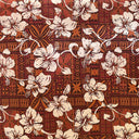Polyester Fabric Hibiscus on Traditional Tapa Design