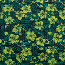 Polyester Fabric Hibiscus on Traditional Tapa Design