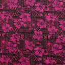 Polyester Fabric Hibiscus on Traditional Tapa Design
