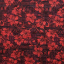 Polyester Fabric Hibiscus on Traditional Tapa Design