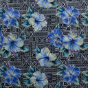 Polyester Fabric Hibiscus Flowers on Traditional Tapa