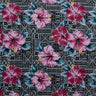 Polyester Fabric Hibiscus Flowers on Traditional Tapa