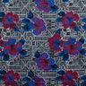 Polyester Fabric Hibiscus Flowers on Traditional Tapa