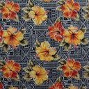 Polyester Fabric Hibiscus Flowers on Traditional Tapa
