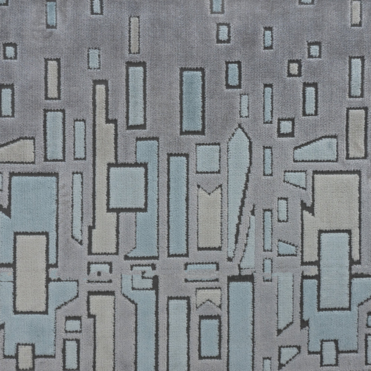Geometric Cut Velvet Upholstery Fabric - High Society