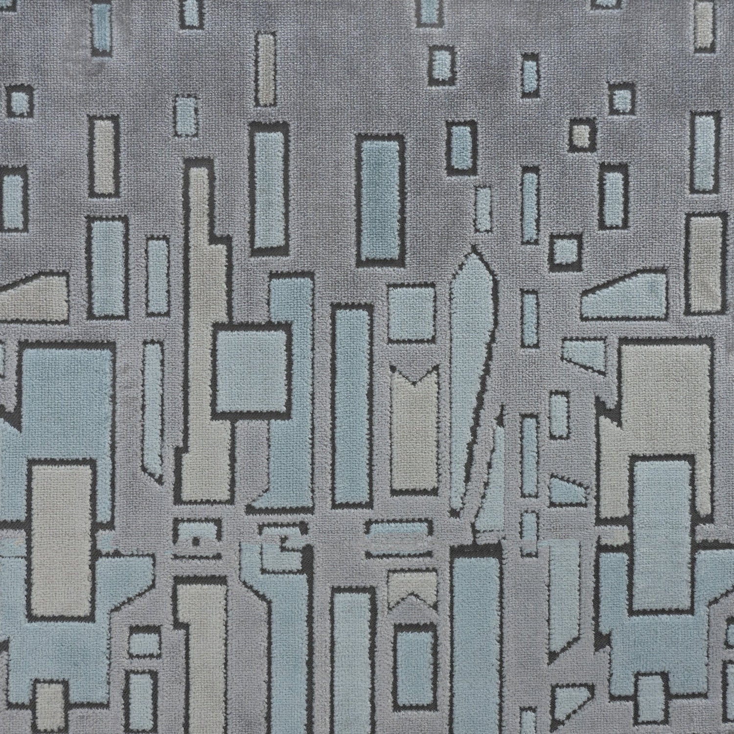 Geometric Cut Velvet Upholstery Fabric - High Society