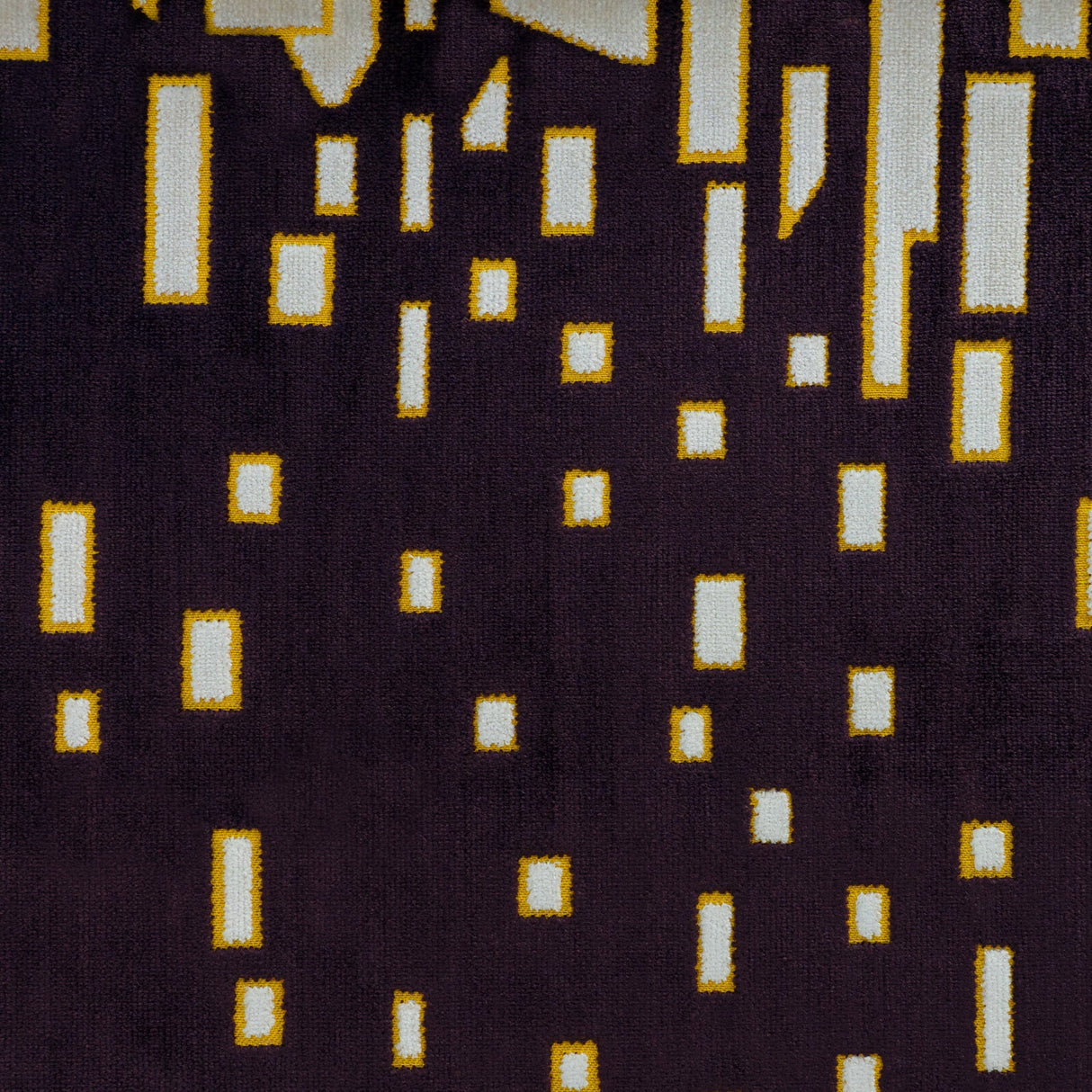 Geometric Cut Velvet Upholstery Fabric - High Society