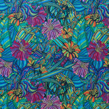 Poly Spandex Swimsuit Fabric Hippie Flower Print