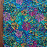 Poly Spandex Swimsuit Fabric Hippie Flower Print