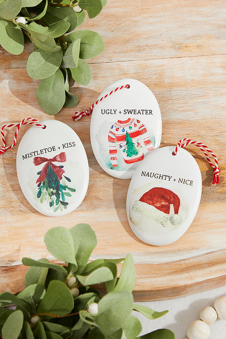 4.5" Holiday Resin Disc Ornament