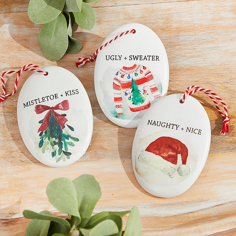4.5 Inch Holiday Resin Disc Ornament Decorative Christmas Funny Hanging Ornament