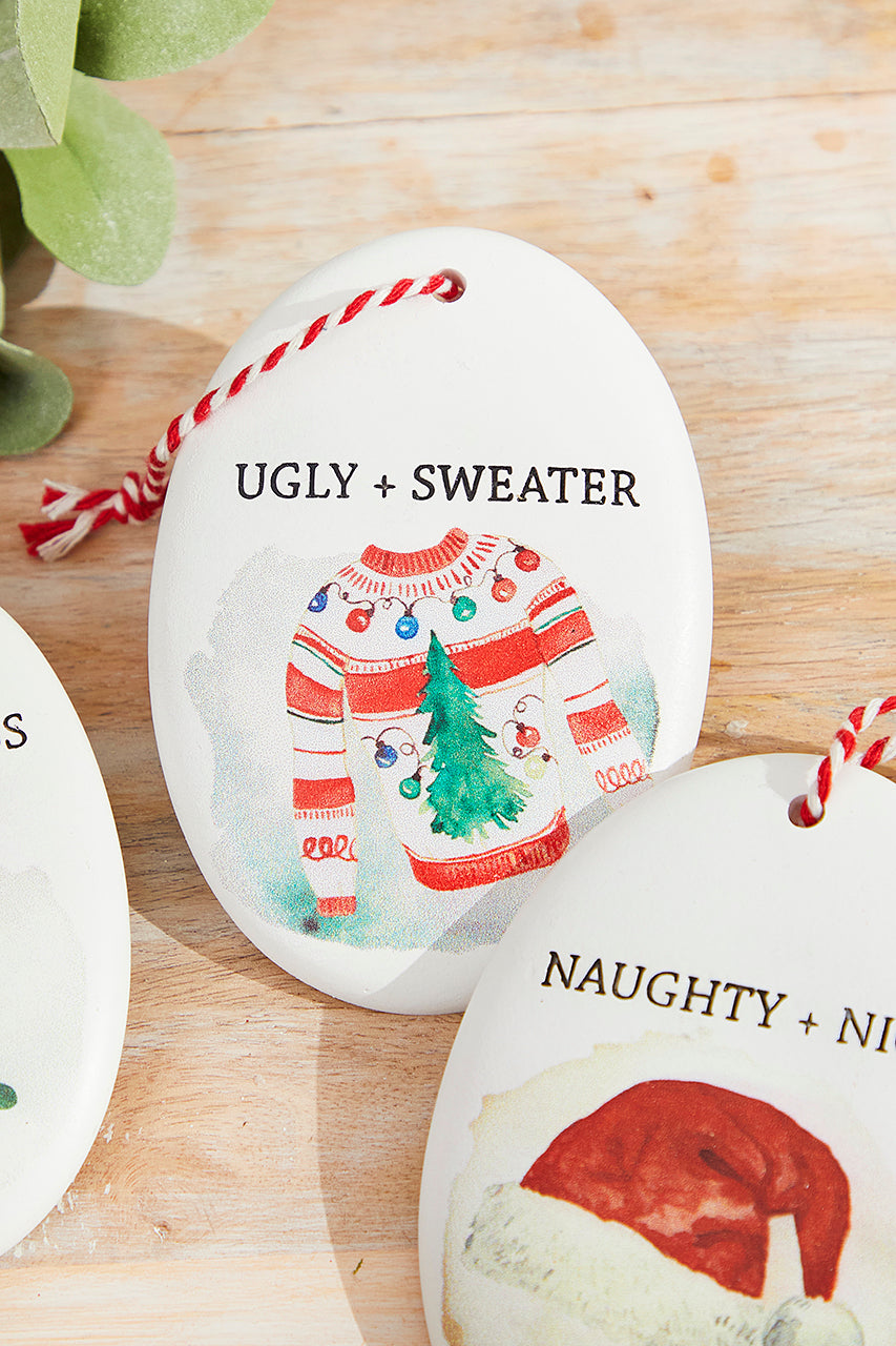 4.5" Holiday Resin Disc Ornament