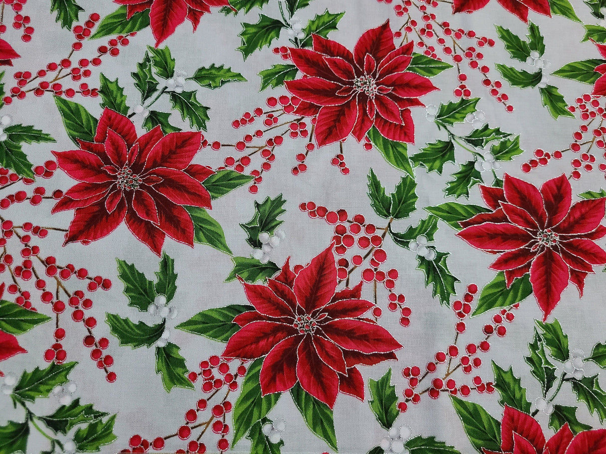 Quilting Cotton Holiday Decadence Christmas Metallic Hoffman Fabrics