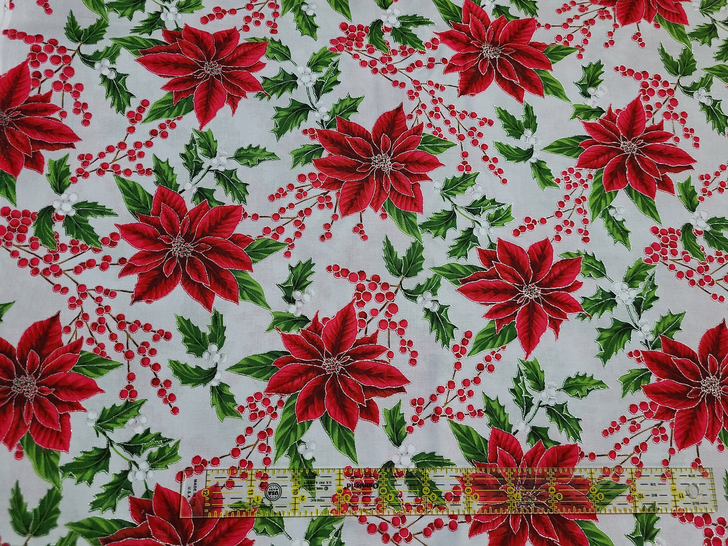 Quilting Cotton Holiday Decadence Christmas Metallic Hoffman Fabrics