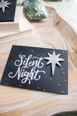 4.5" Navy Holy Night Plaque Ornament