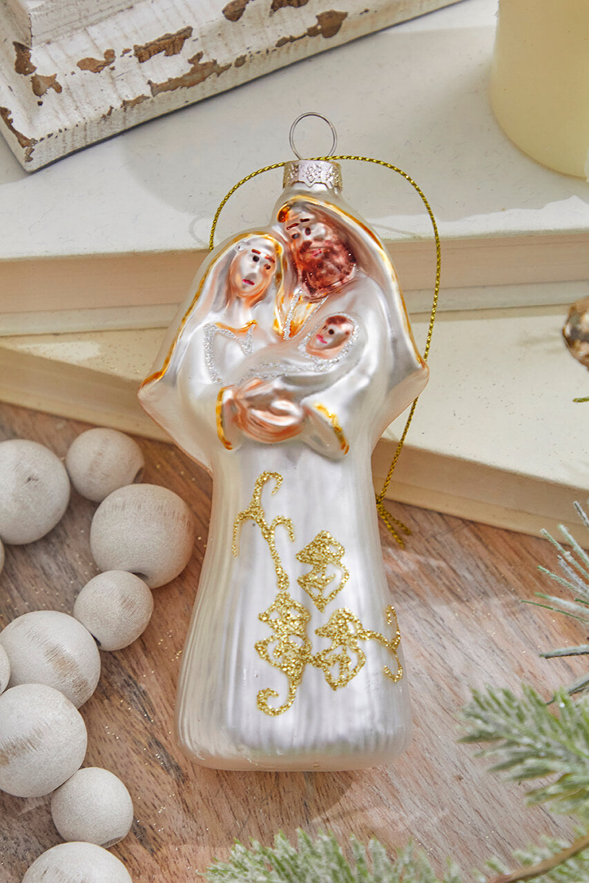 5” Glass Holy Family Ornament