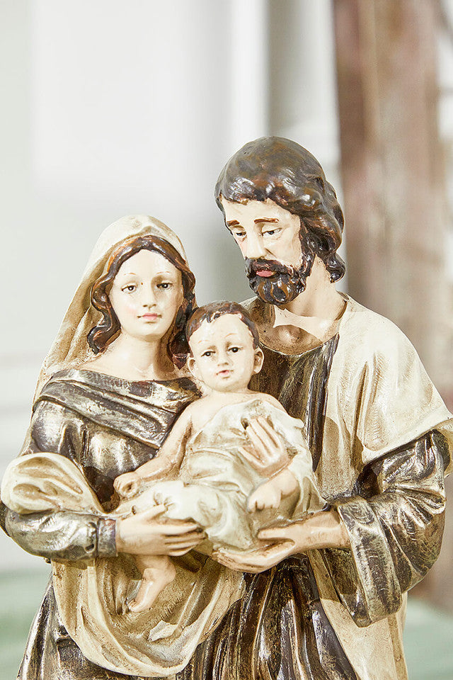 13 Inch Resin Holy Family Nativity Scene Mary Joseph Baby Jesus Christmas Religious Tabletop Decor Figurine