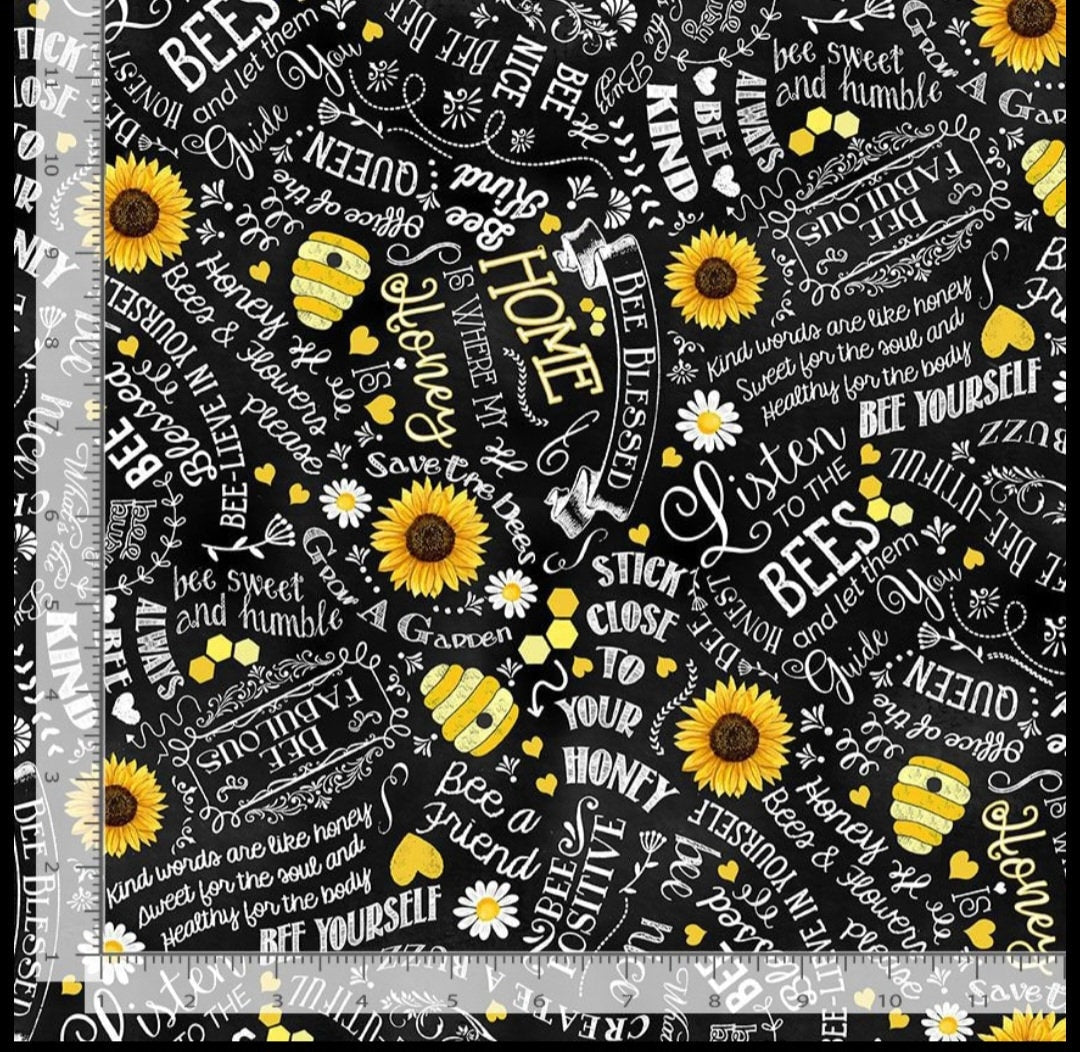 Quilting Cotton Home is Where My Honey Is Timeless Treasures Bee Gnomes