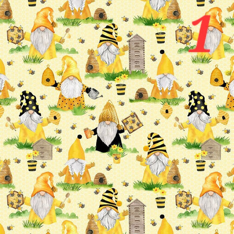 Quilting Cotton Home is Where My Honey Is Timeless Treasures Bee Gnomes