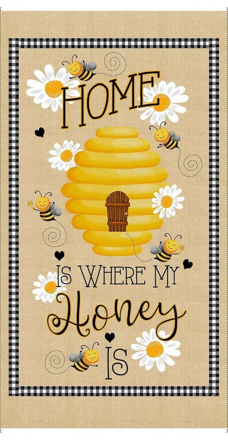 Quilting Cotton Home is Where My Honey Is Timeless Treasures Bee Gnomes