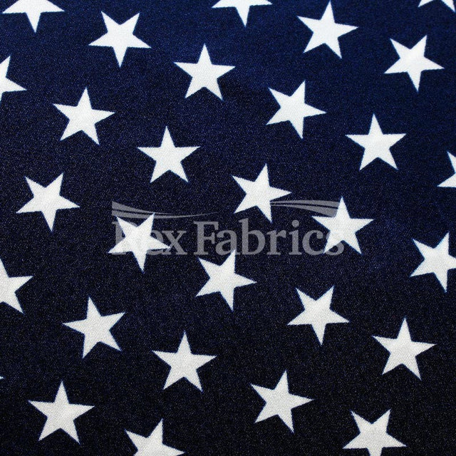 Homeland Star & Stripe Nylon Spandex Fabric - Navy/White Stars, Red/White Stripes, 58/60" Width (1 Yard)