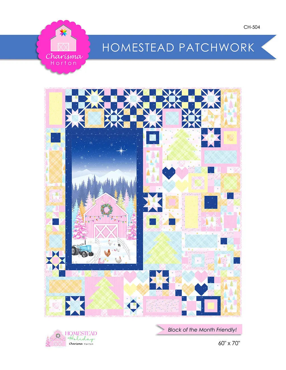 Patchwork Quilt Pattern Homestead Block of the Month 60in x 70in