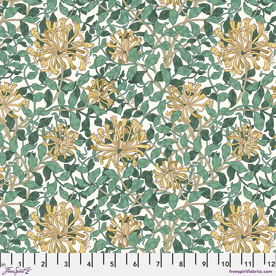Quilting Cotton Honeysuckle White Leicester Collection William Morris