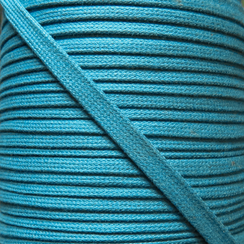 Cotton Hoodie Drawstring Flat Tape Lagoon 3/8