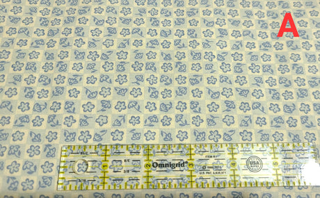 Quilting Cotton Hope Chest Blue Florals 100% Cotton