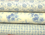 Quilting Cotton Hope Chest Blue Florals 100% Cotton