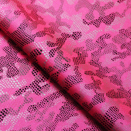 Digital Camo Nylon Spandex Fabric - Lime/Hot Pink Camo Print, 58/60" Width (1 Yard)