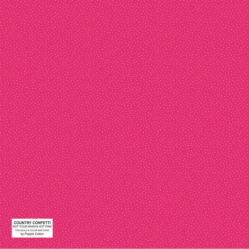 Cotton Fabric Hot Pink Barbie 44/45" Country Confetti