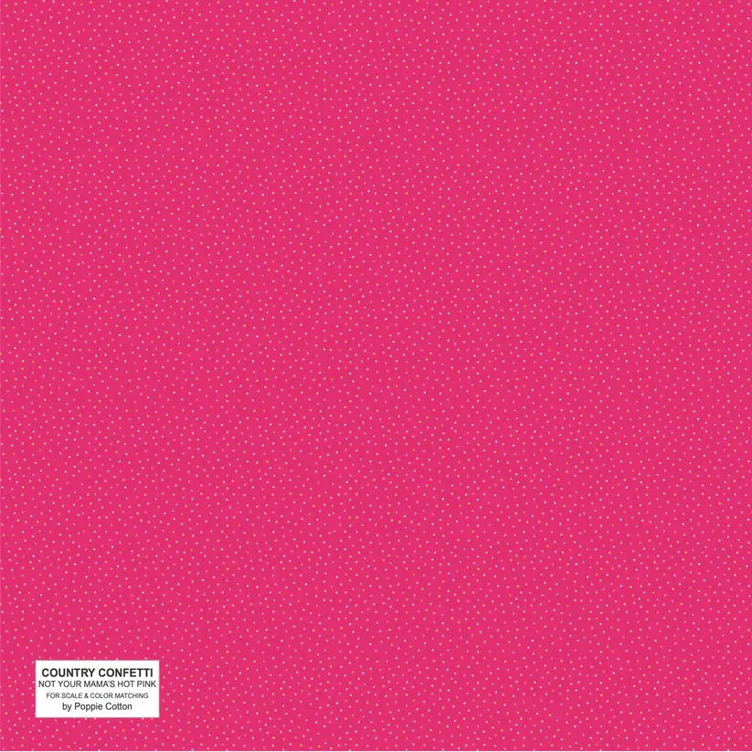 Cotton Fabric Hot Pink Barbie 44/45" Country Confetti