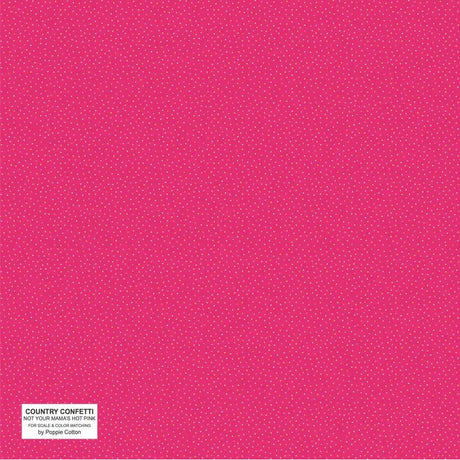 Cotton Fabric Hot Pink Barbie 44/45" Country Confetti