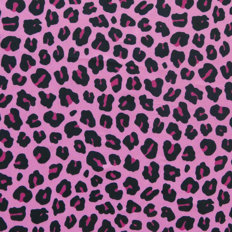 Swim Knit Nylon Spandex Hot Pink Leopard Print