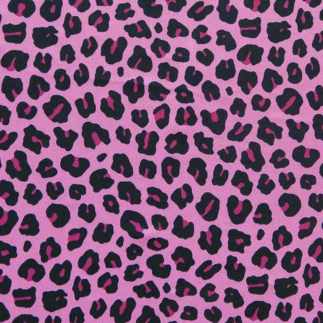 Swim Knit Nylon Spandex Hot Pink Leopard Print